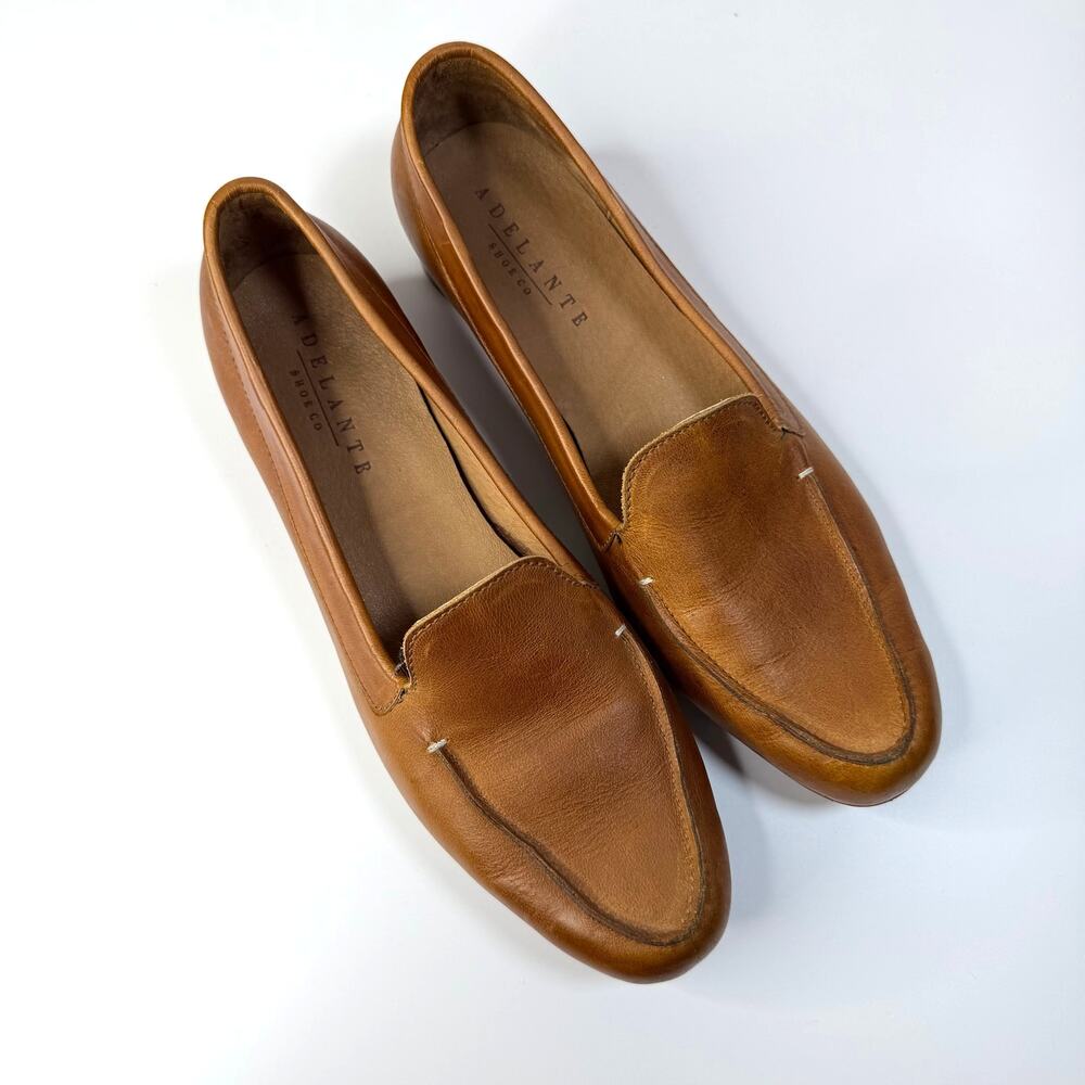 Adelante Shoe Co Women’s Leather Loafers‎ 8.5 Brown Slip On Handmade Casual - Picture 2 of 6